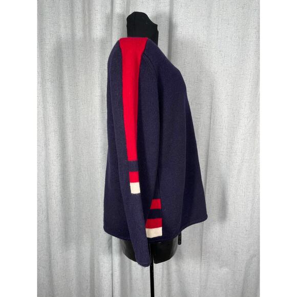 Vintage Woman's Lands' End Heavy Wool Navy Sweater, Plus Size 18-20 - Picture 2 of 6